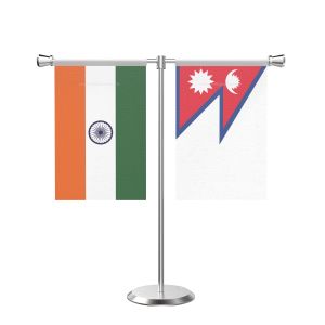 Nepal T Shaped Table Flag with Stainless Steel Base and Pole
