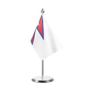 Single Nepal Table Flag with Stainless Steel Base and Pole with 15" pole