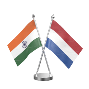 Netherlands Table Flag With Stainless Steel Base and Pole