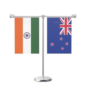New Zealand T Shaped Table Flag with Stainless Steel Base and Pole