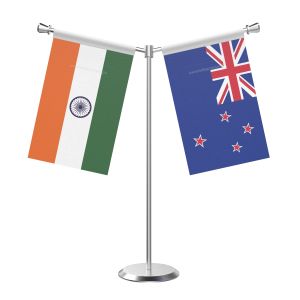 Y Shaped New Zealand Table Flag With Stainless Steel Base And Pole