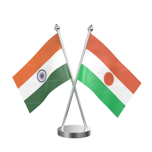 Niger Table Flag With Stainless Steel Base and Pole