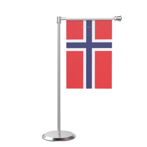 L Shape Table Norway Table Flag With Stainless Steel Base And Pole
