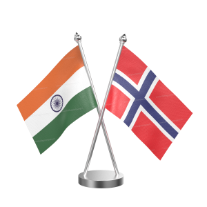 Norway Table Flag With Stainless Steel Base and Pole