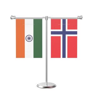 Norway T Shaped Table Flag with Stainless Steel Base and Pole