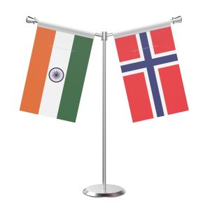 Y Shaped Norway Table Flag With Stainless Steel Base And Pole