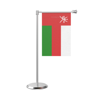 L Shape Table Oman Table Flag With Stainless Steel Base And Pole