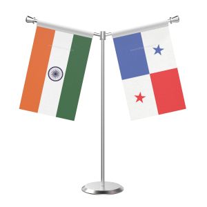 Y Shaped Panama Table Flag With Stainless Steel Base And Pole