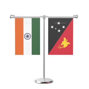 Papua New Guinea T Shaped Table Flag with Stainless Steel Base and Pole