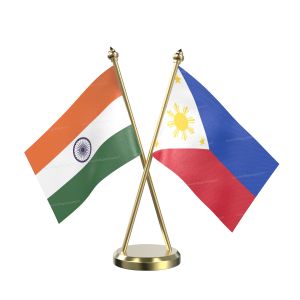 Philippines Table Flag With Brass Base And Brass Pole