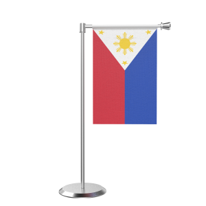 L Shape Table Philippines Table Flag With Stainless Steel Base And Pole