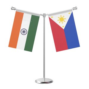 Y Shaped Philippines Table Flag With Stainless Steel Base And Pole
