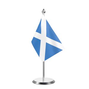 Scotland  Table Flag With Stainless Steel Base And Pole