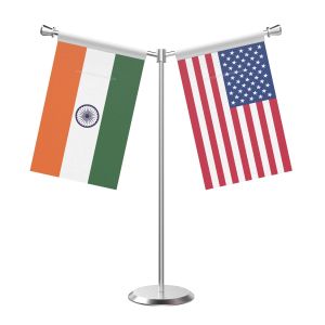 Y Shaped Usa Table Flag With Stainless Steel Base And Pole