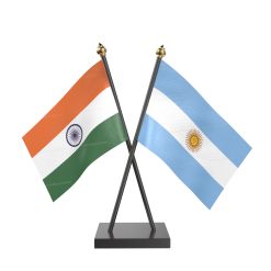 Argentina Table Flag With Black Acrylic Base And Gold Top
