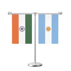 Argentina T shaped Table Flag with Stainless Steel Base and Pole