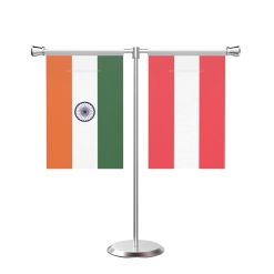 Austria T shaped Table Flag with Stainless Steel Base and Pole