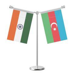 Y Shaped Azerbaijan Table Flag with Stainless Steel Base and Pole