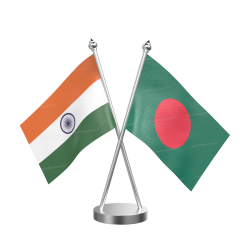 Bangladesh Table Flag With Stainless Steel Base And Pole
