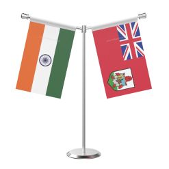 Y Shaped Bermuda Table Flag with Stainless Steel Base and Pole
