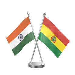 Bolivia Table Flag With Stainless Steel Base And Pole