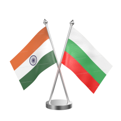 Bulgaria Table Flag With Stainless Steel Base And Pole