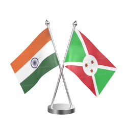 Burundi Table Flag With Stainless Steel Base And Pole