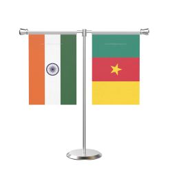 Camroon T shaped Table Flag with Stainless Steel Base and Pole