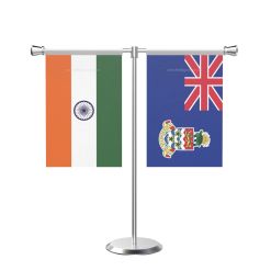 Cayman islandsn T shaped Table Flag with Stainless Steel Base and Pole