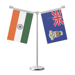 Y Shaped Cayman islandsn Table Flag with Stainless Steel Base and Pole