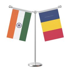 Y Shaped Chad Table Flag with Stainless Steel Base and Pole