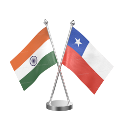 Chile Table Flag With Stainless Steel Base And Pole
