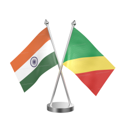 Congo, Republic Of (Brazzaville) Table Flag With Stainless Steel Base And Pole