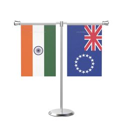 Cool islandsn T shaped Table Flag with Stainless Steel Base and Pole