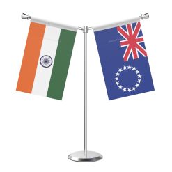 Y Shaped Cool islandsn Table Flag with Stainless Steel Base and Pole