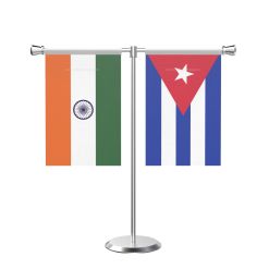 Cuba T shaped Table Flag with Stainless Steel Base and Pole