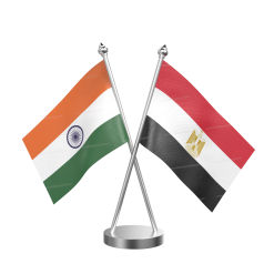 Egypt Table Flag With Stainless Steel Base And Pole