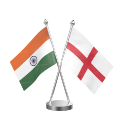 England Table Flag With Stainless Steel Base And Pole