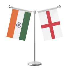 Y Shaped England Table Flag with Stainless Steel Base and Pole