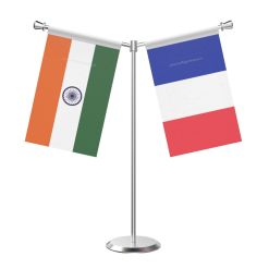 Y Shaped French Southern Territories Table Flag with Stainless Steel Base and Pole
