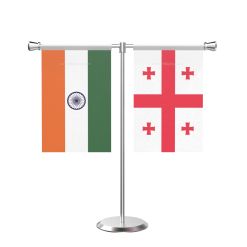 Georgia T Shaped Table Flag with Stainless Steel Base and Pole