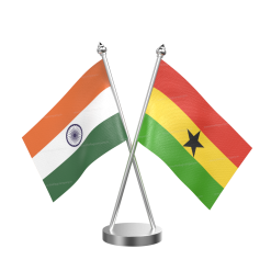 Ghana Table Flag With Stainless Steel Base and Pole