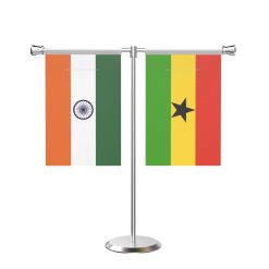 Ghana T Shaped Table Flag with Stainless Steel Base and Pole