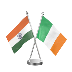 Ireland Table Flag With Stainless Steel Base and Pole