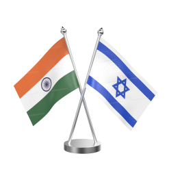 Israel Table Flag With Stainless Steel Base and Pole