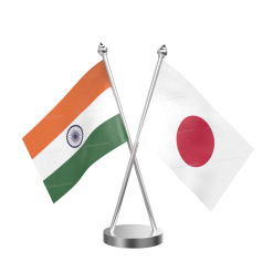 Japan Table Flag With Stainless Steel Base and Pole