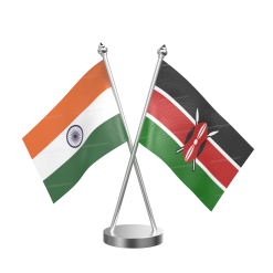 Kenya Table Flag With Stainless Steel Base and Pole