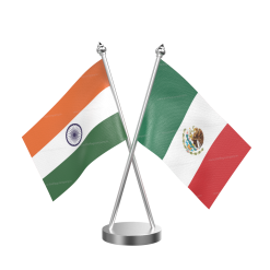 Mexico Table Flag With Stainless Steel Base and Pole